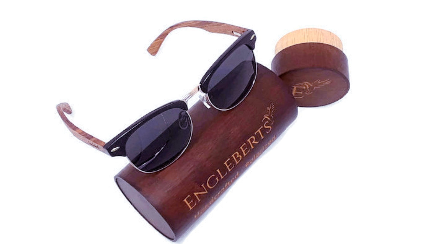 Engleberts Premium Walnut Wood Sunglasses – Polarized with Bamboo Case