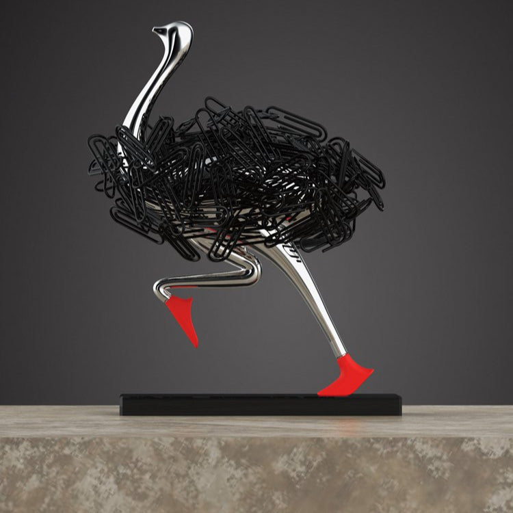 Running Ostrich Paper Clip Storage