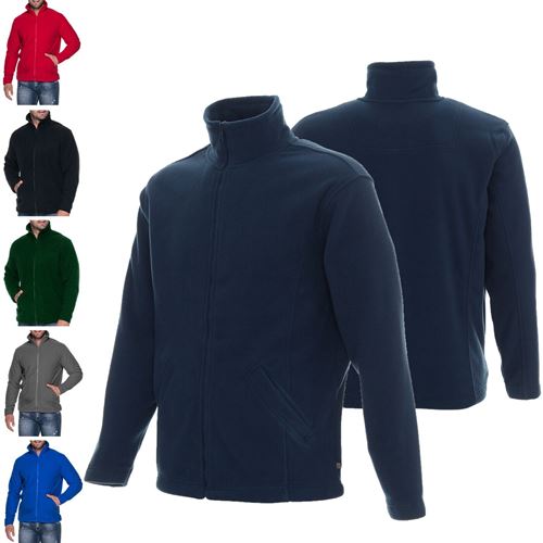 Men’s full-zip fleece jackets in six colours, perfect for outdoor recovery and everyday layering.