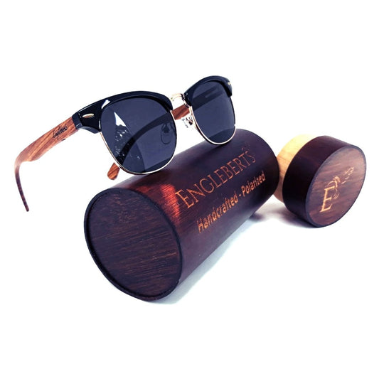 Engleberts Premium Walnut Wood Sunglasses – Polarized with Bamboo Case