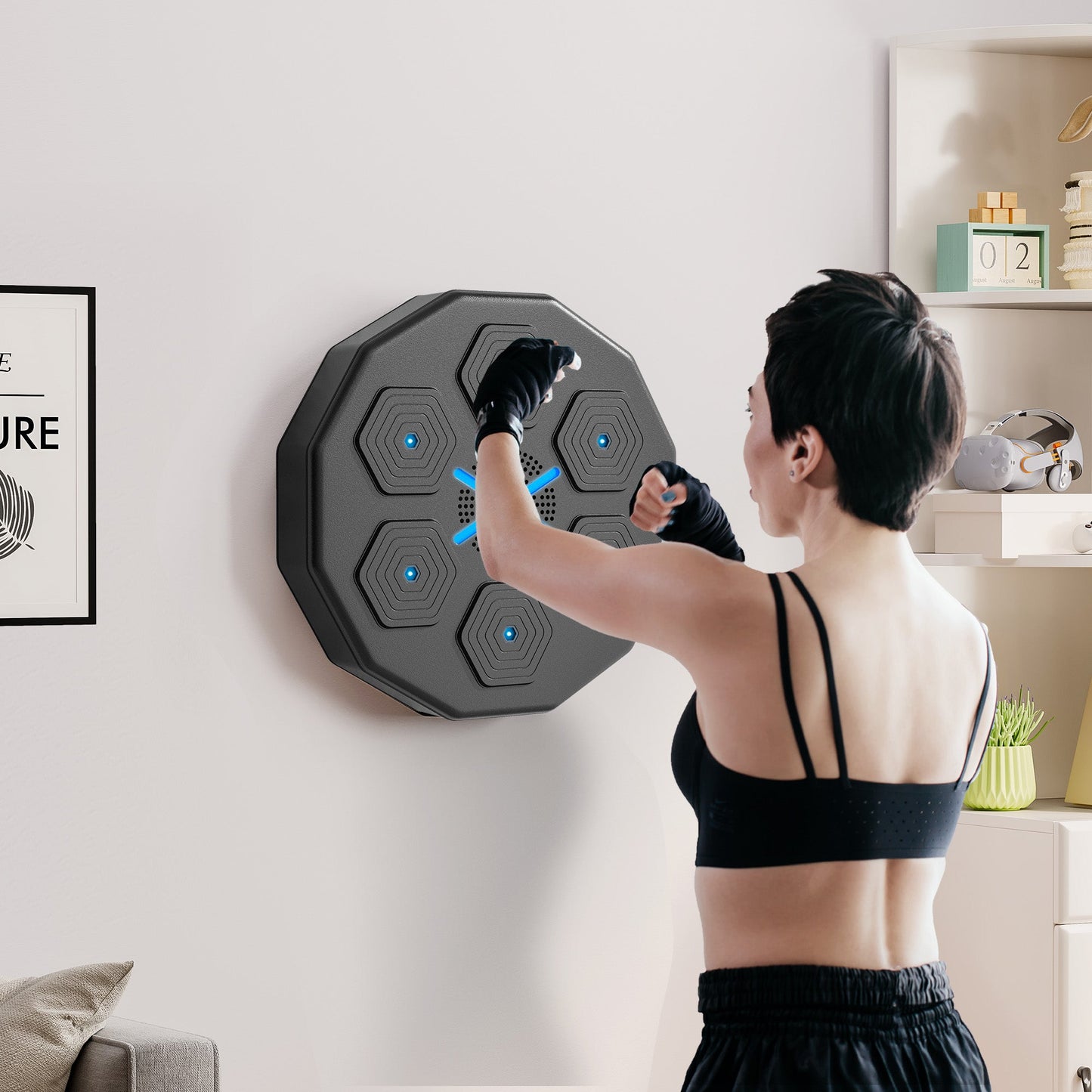 Music Boxing Machine with Bluetooth Connection and LED Light Smart, Wall Mounted for Punching Beat Boxing Training-1