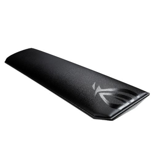 Black memory foam wrist rest with soft-touch finish, designed for ergonomic keyboard support