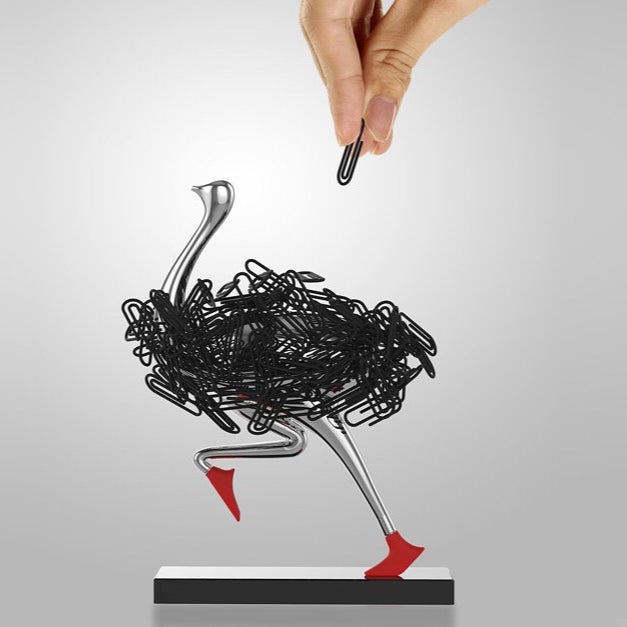 Running Ostrich Paper Clip Storage