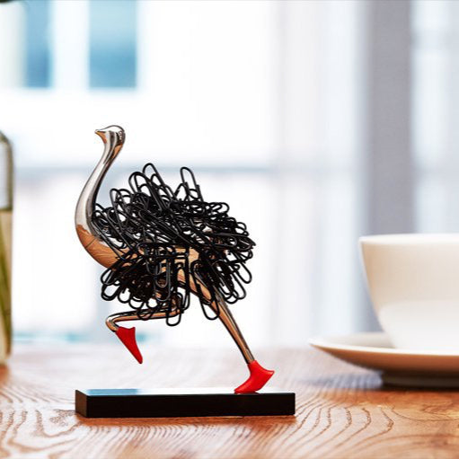 Running Ostrich Paper Clip Storage