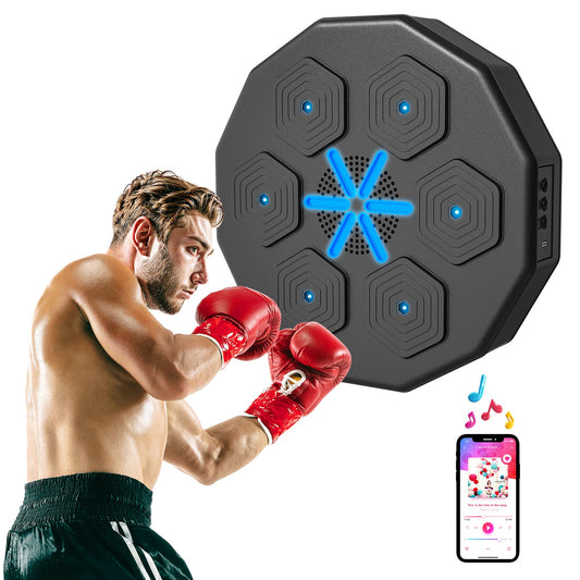 Music Boxing Machine with Bluetooth Connection and LED Light Smart, Wall Mounted for Punching Beat Boxing Training-0